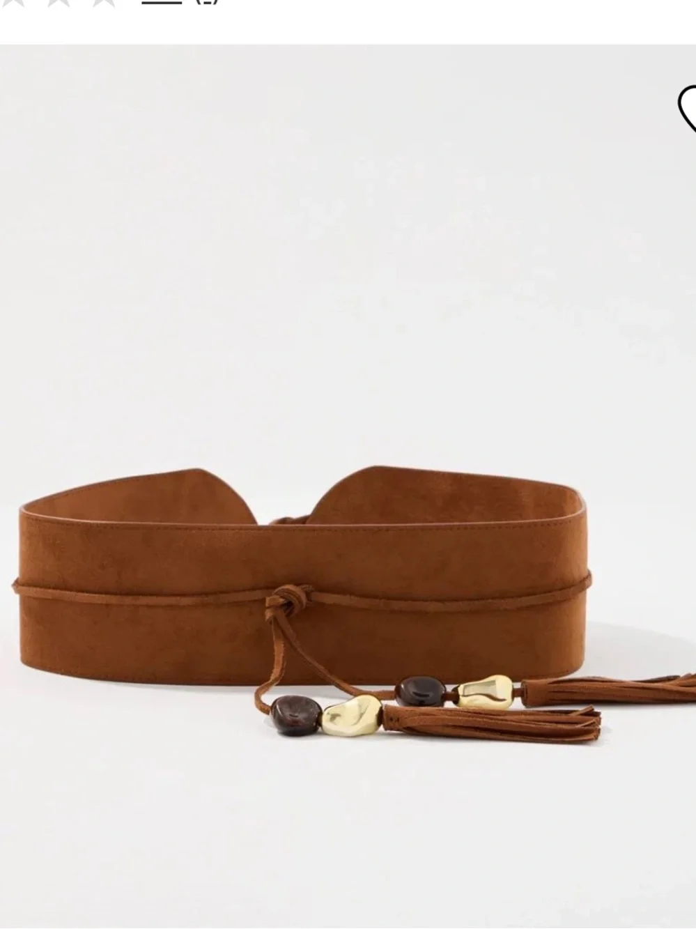White House Black Market Brown Faux Suede Tassel Obi Belt